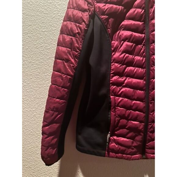 NWOT 32 Degrees Heat Women's Black/ Burgundy s Mixed Media Jacket Size S - Picture 4 of 7